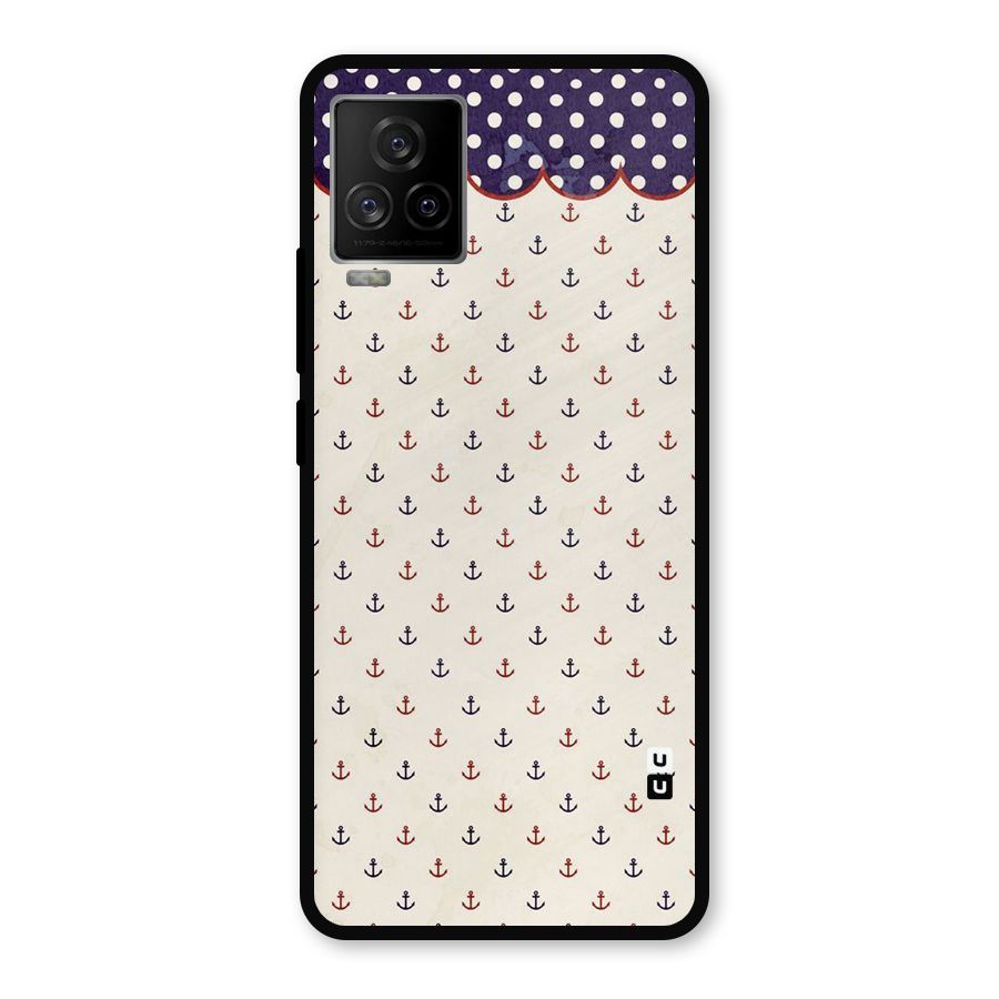 Polka Anchor Metal Back Case for iQOO 7 Legend 5G