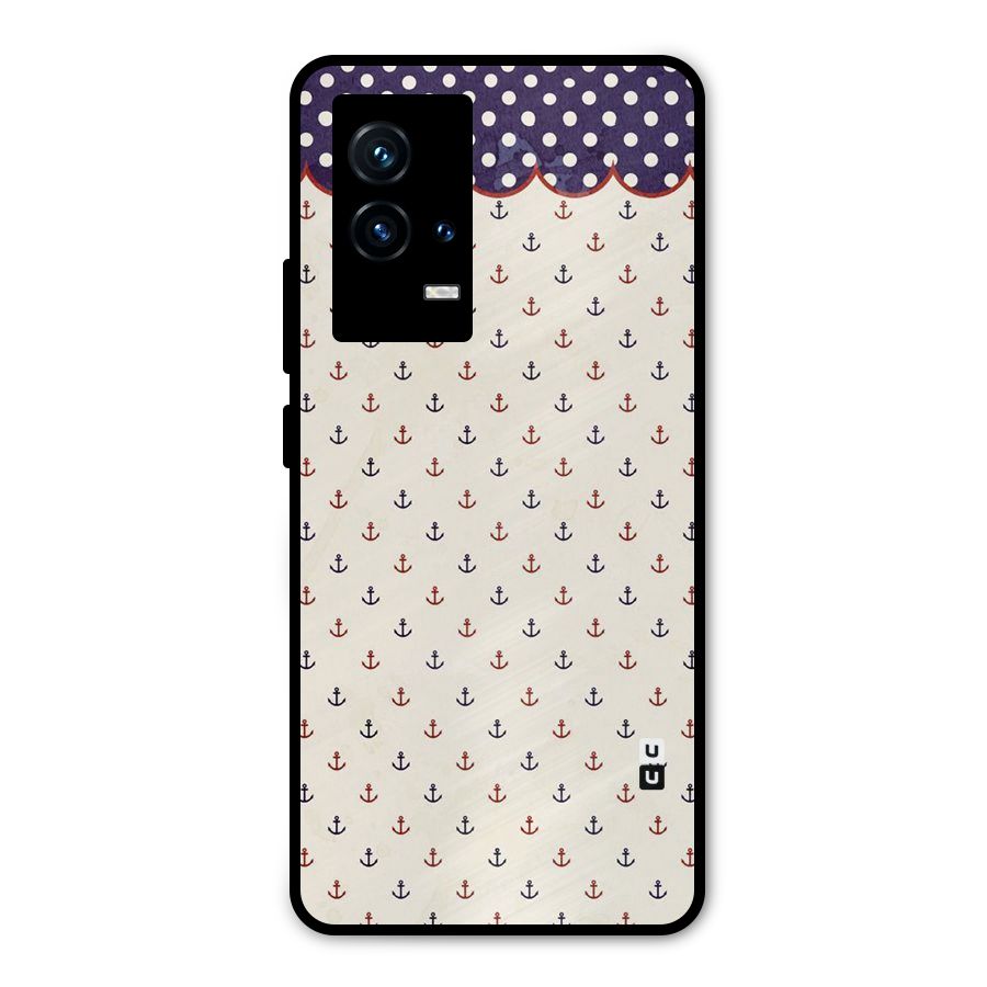 Polka Anchor Metal Back Case for iQOO 9 5G