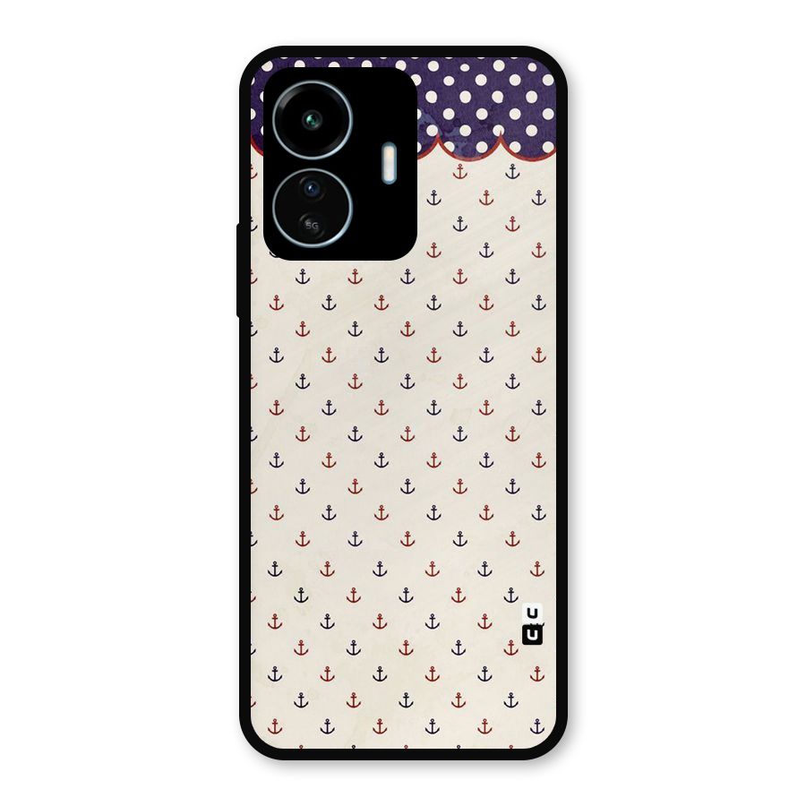 Polka Anchor Metal Back Case for vivo iQOO Z6 Lite 5G