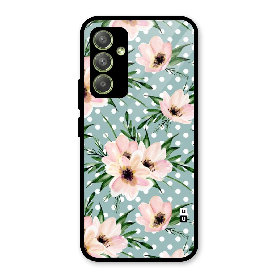Polka Art Floral Glass Back Case for Galaxy A54