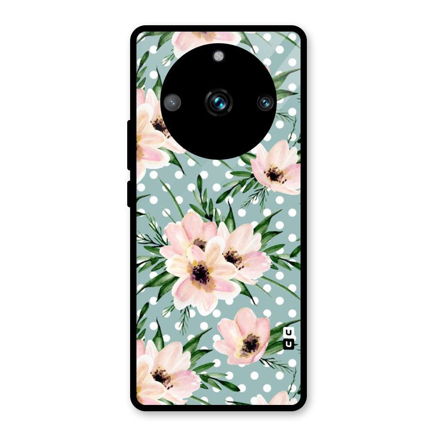 Polka Art Floral Glass Back Case for Realme 11 Pro Plus