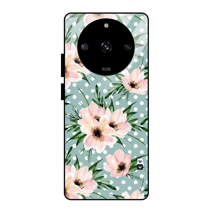 Polka Art Floral Glass Back Case for Realme Narzo 60 5G