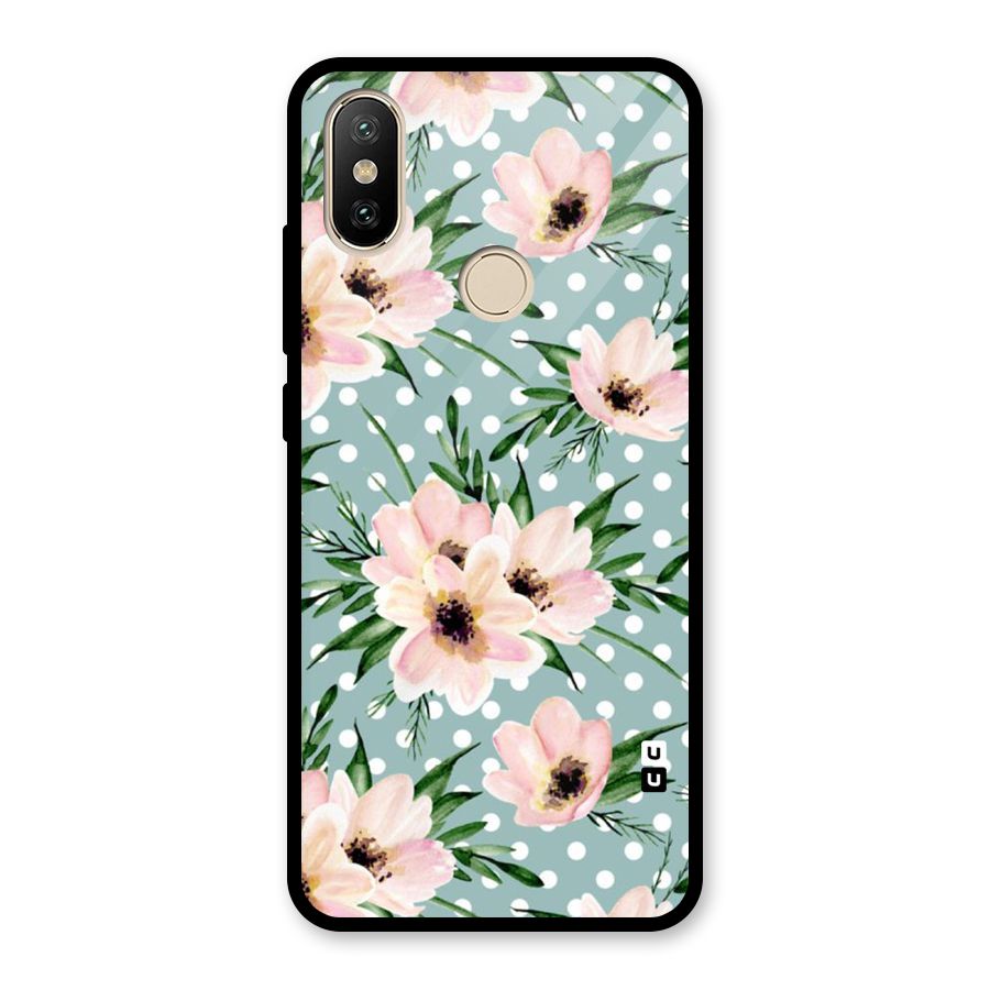 Polka Art Floral Glass Back Case for Redmi A2