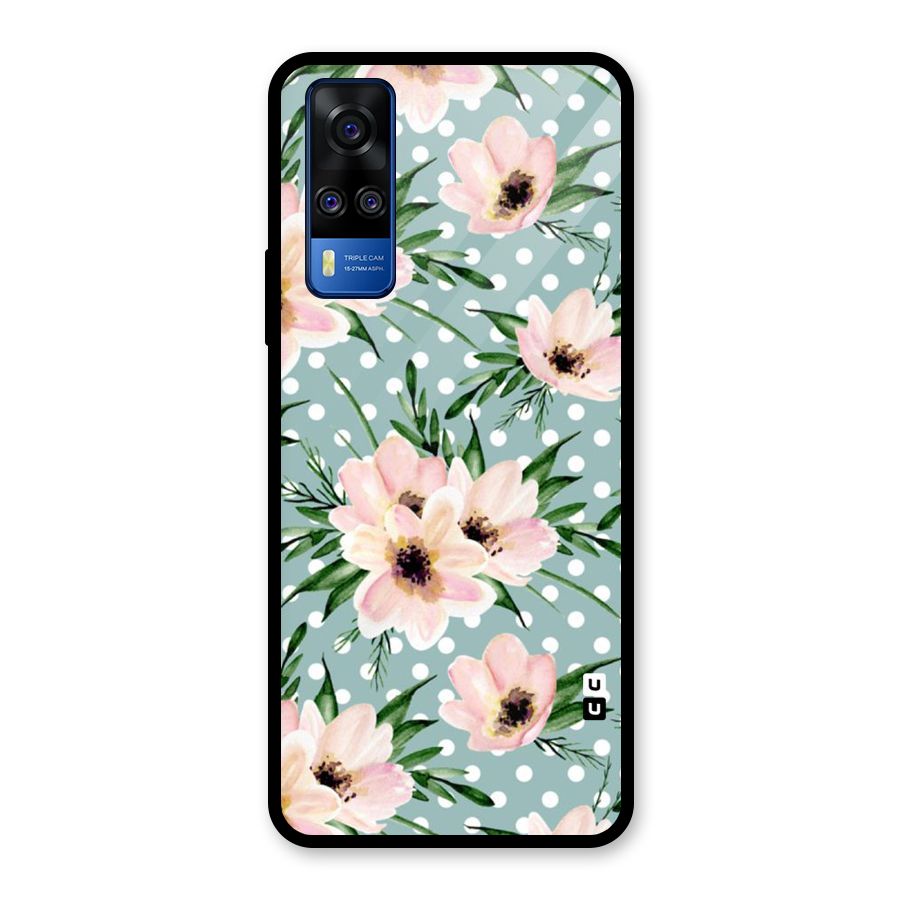 Polka Art Floral Glass Back Case for Vivo Y31