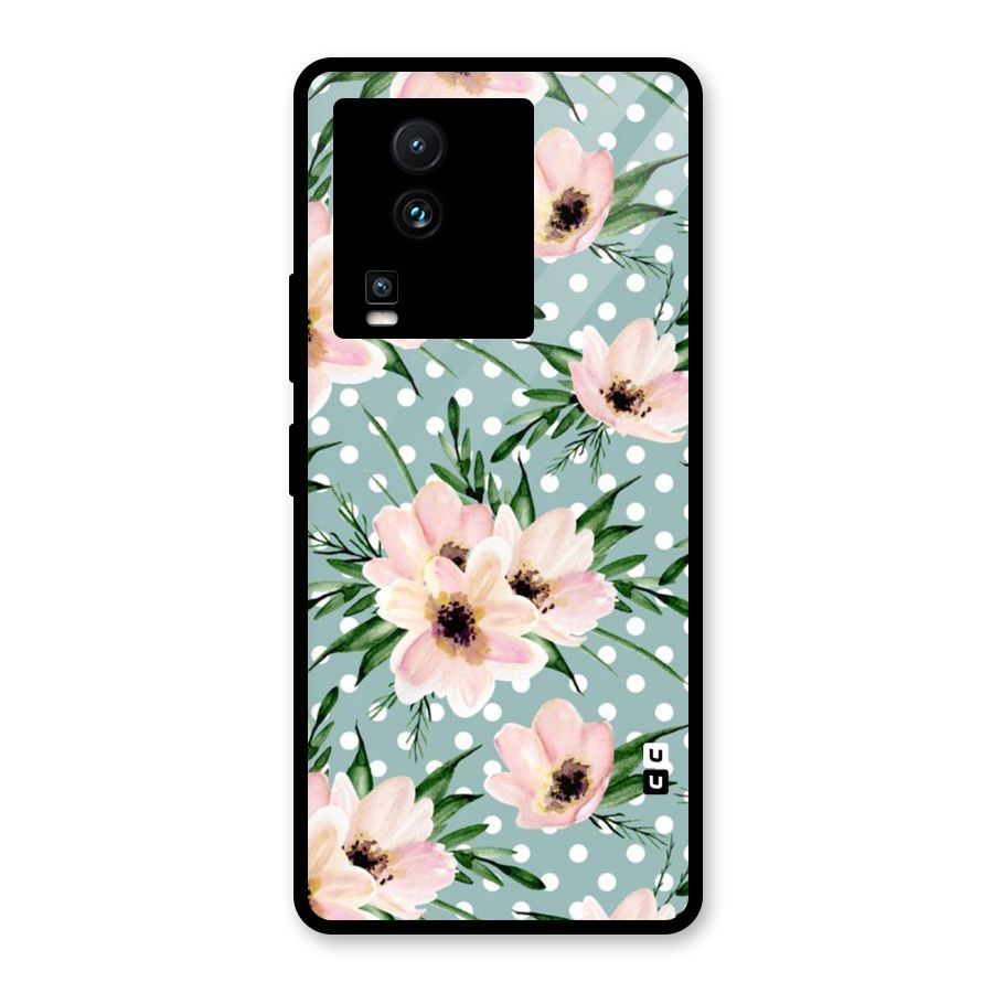Polka Art Floral Glass Back Case for Vivo iQOO Neo 7 Pro