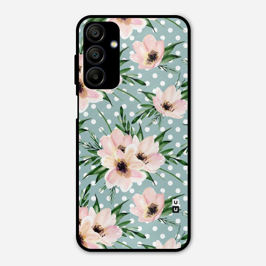 Polka Art Floral Metal Back Case for Galaxy A15 5G