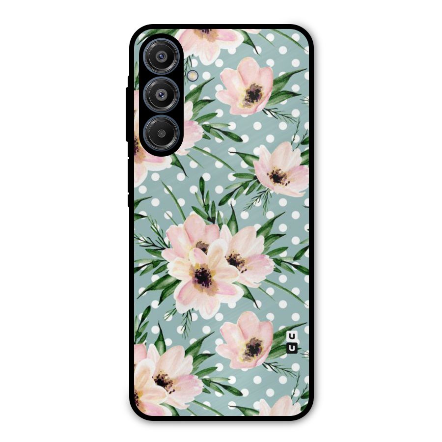 Polka Art Floral Metal Back Case for Galaxy A16 5G