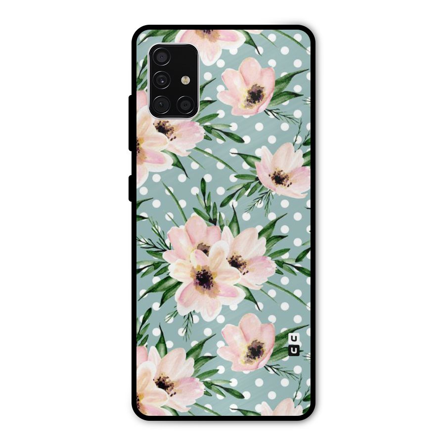 Polka Art Floral Metal Back Case for Galaxy A51