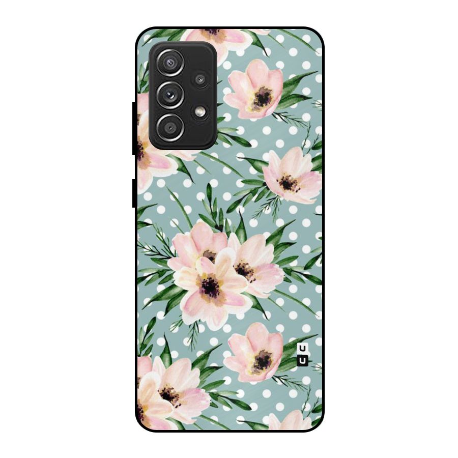 Polka Art Floral Metal Back Case for Galaxy A52s 5G