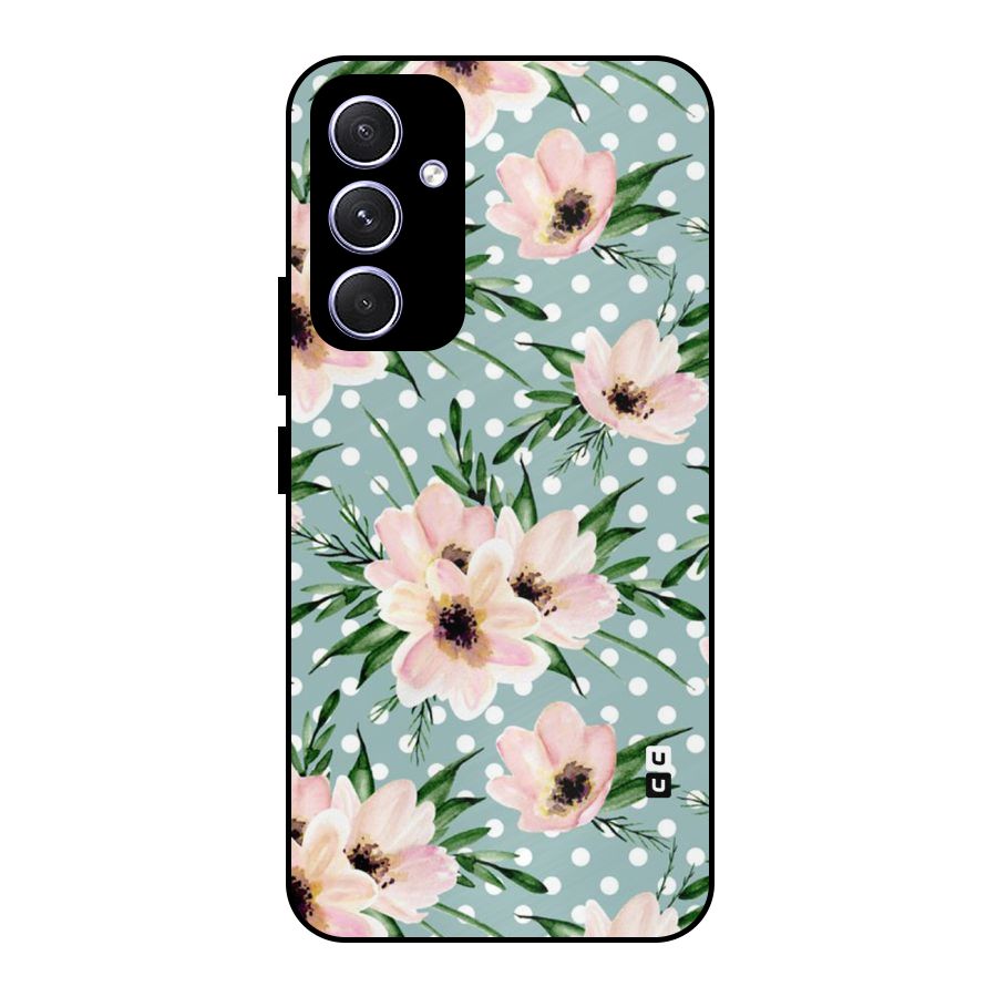 Polka Art Floral Metal Back Case for Galaxy A54