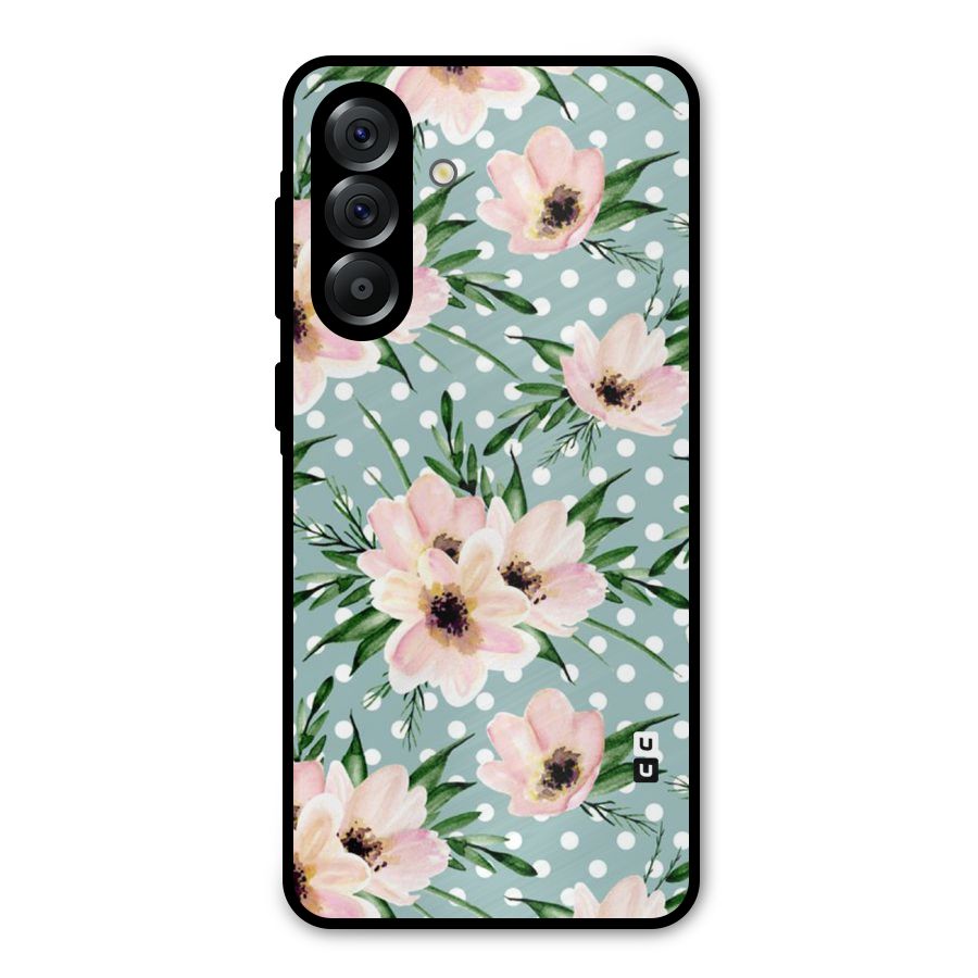 Polka Art Floral Metal Back Case for Galaxy A56