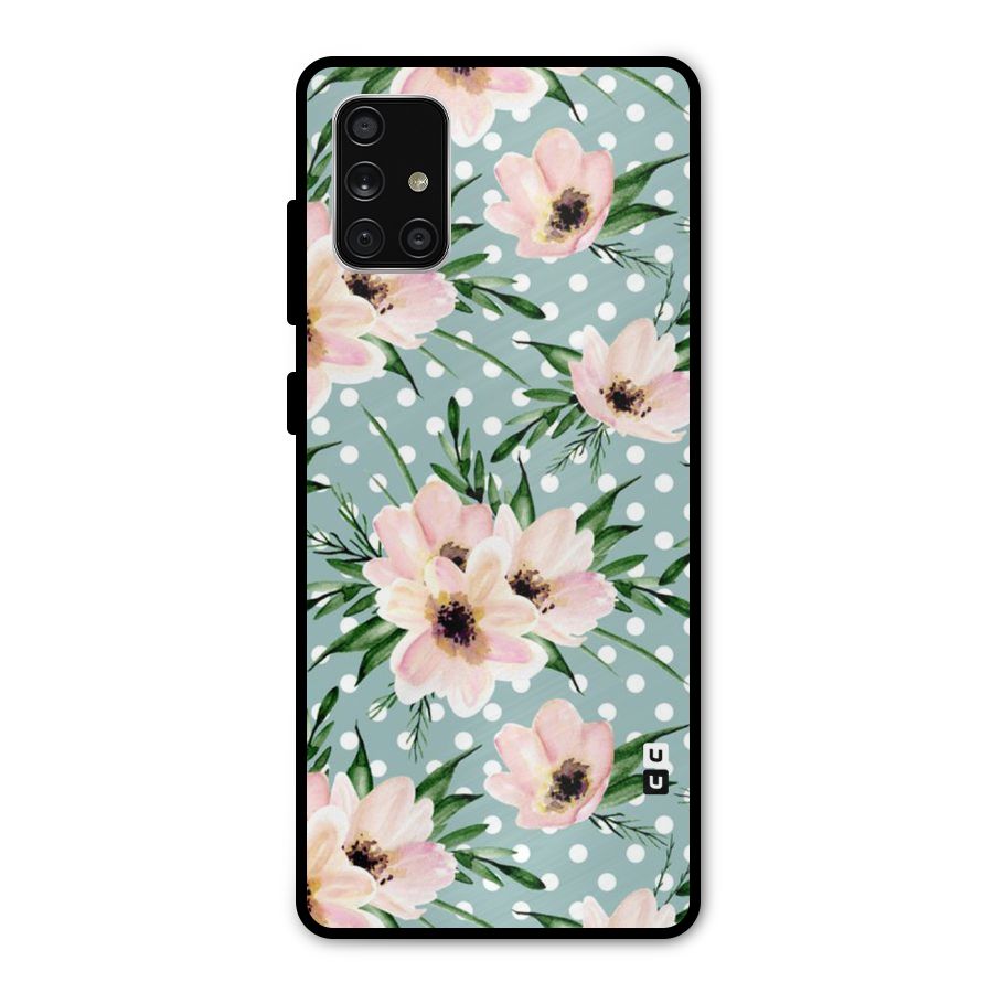 Polka Art Floral Metal Back Case for Galaxy A71