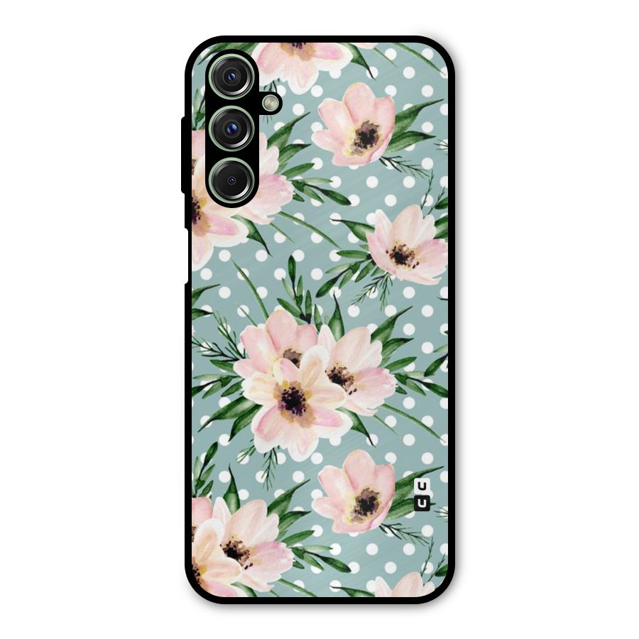 Polka Art Floral Metal Back Case for Galaxy F34