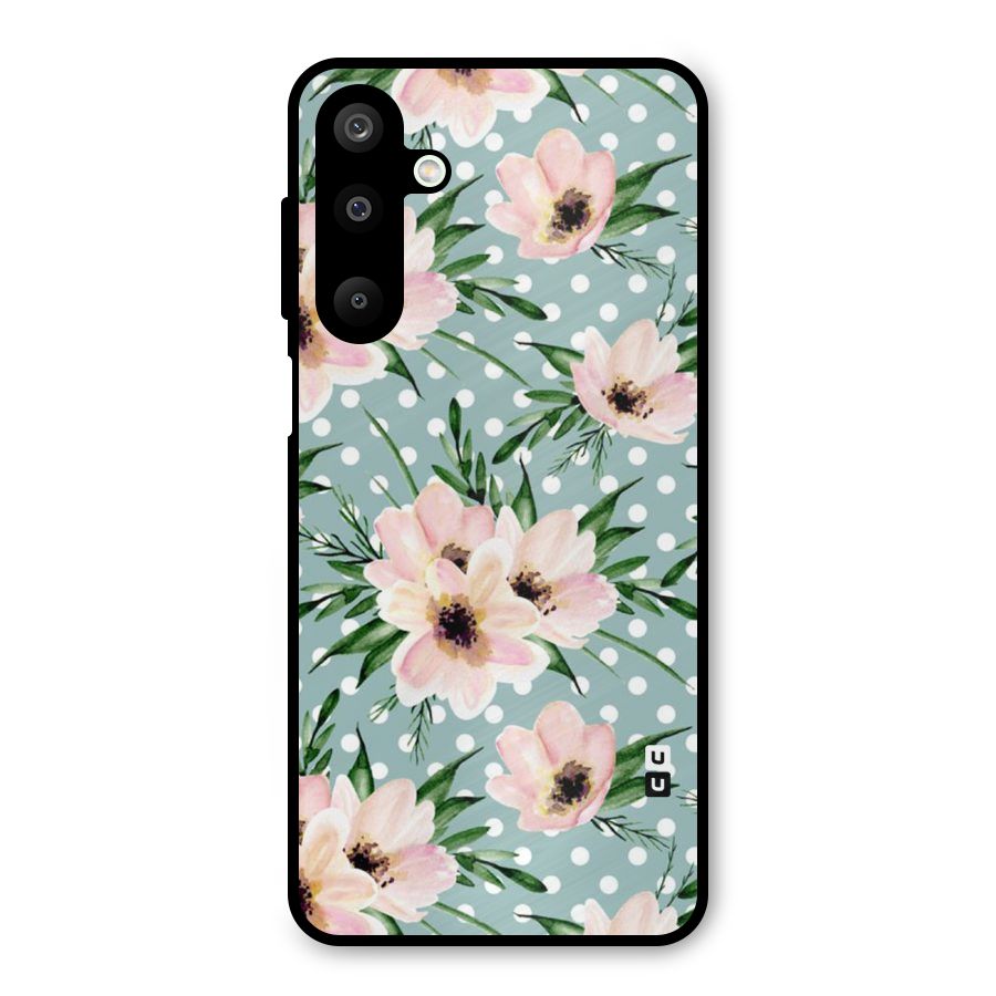 Polka Art Floral Metal Back Case for Galaxy M16