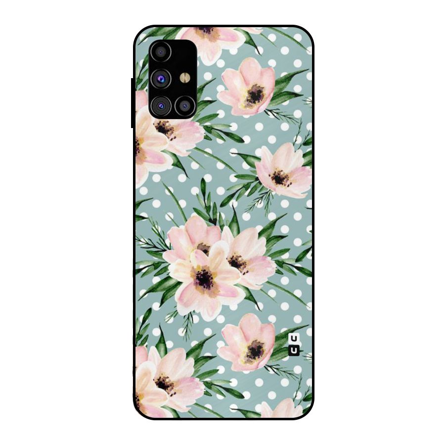 Polka Art Floral Metal Back Case for Galaxy M31s