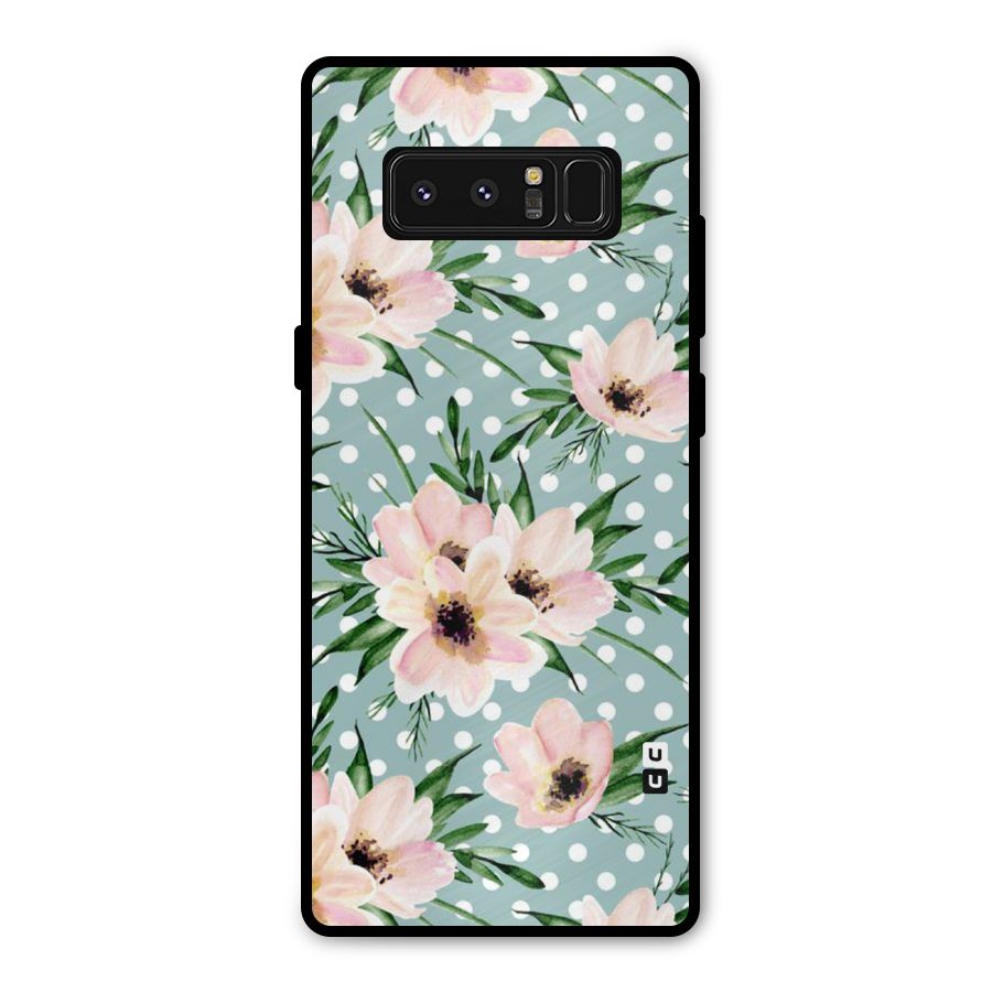 Polka Art Floral Metal Back Case for Galaxy Note 8