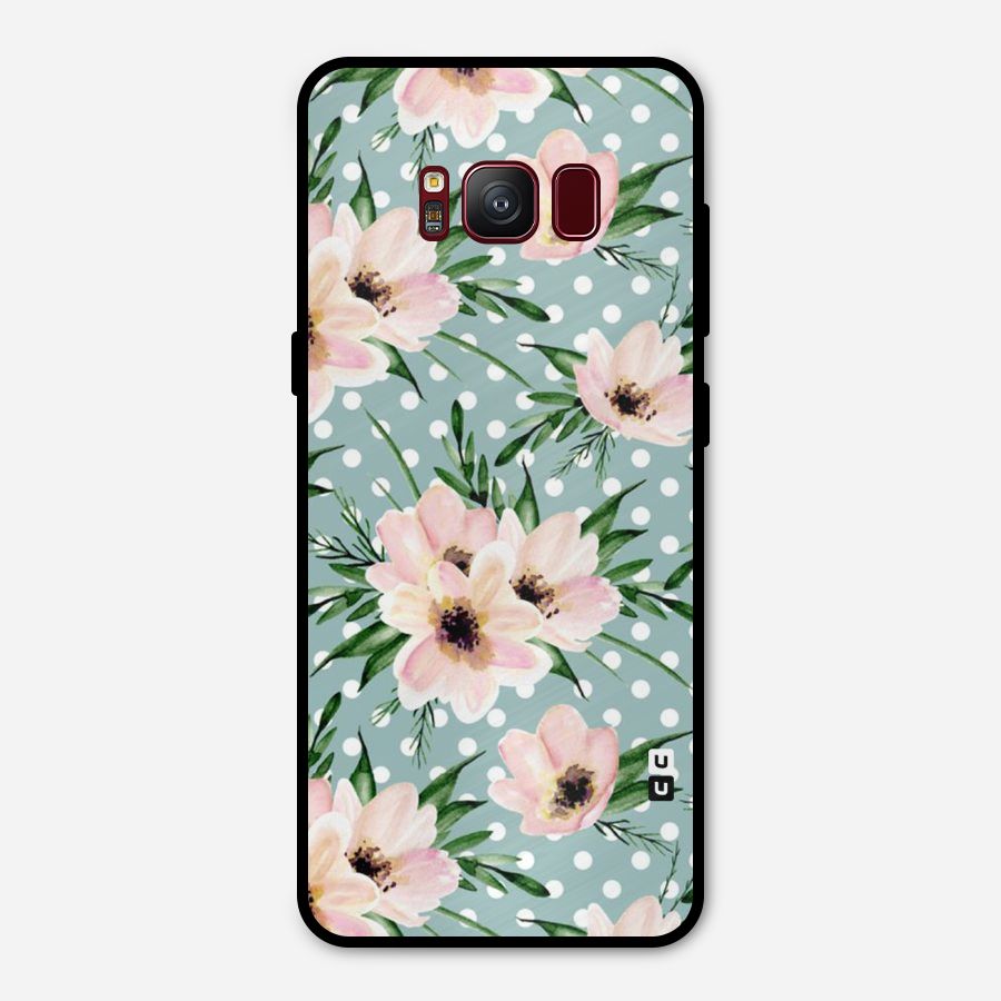 Polka Art Floral Metal Back Case for Galaxy S8