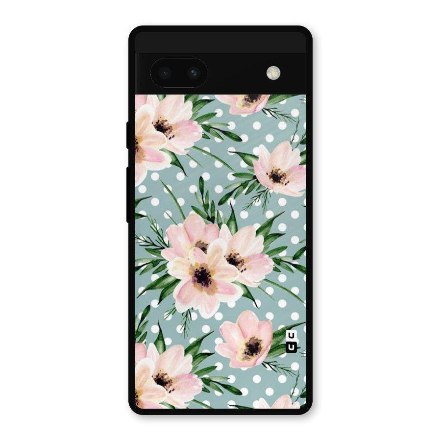 Polka Art Floral Metal Back Case for Google Pixel 6a