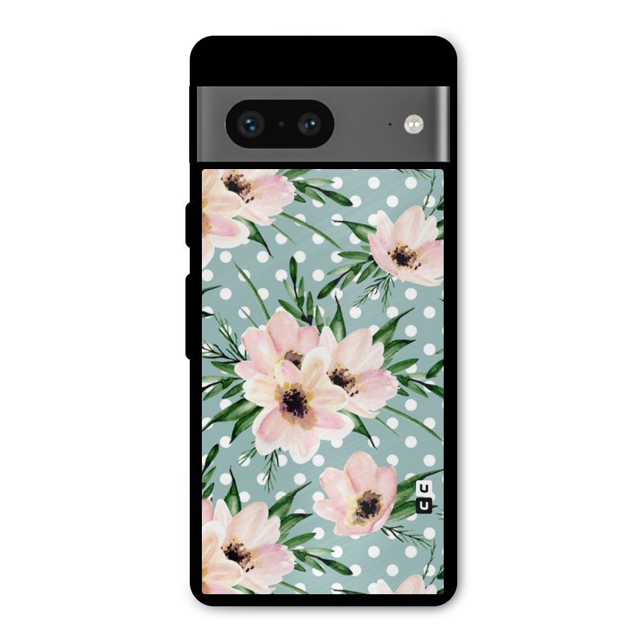 Polka Art Floral Metal Back Case for Google Pixel 7