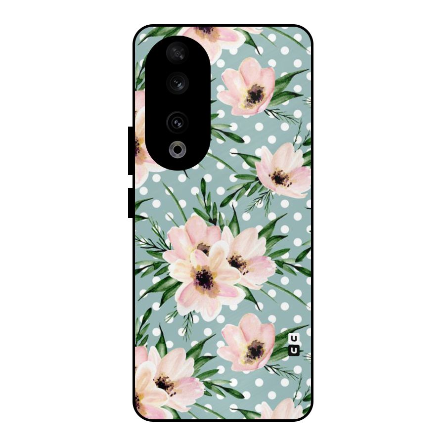 Polka Art Floral Metal Back Case for Honor 90