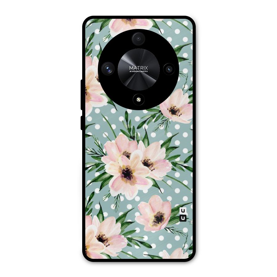 Polka Art Floral Metal Back Case for Honor X9b