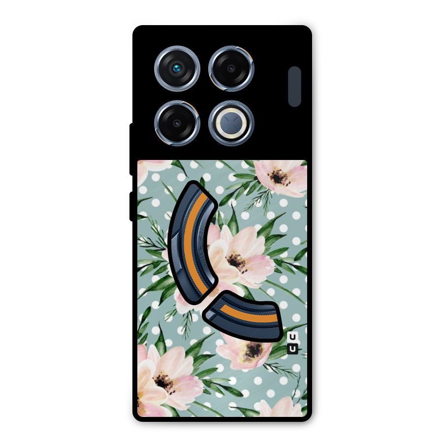 Polka Art Floral Metal Back Case for Infinix GT 20 Pro