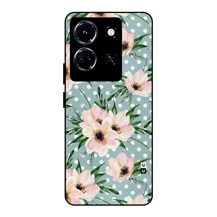 Polka Art Floral Metal Back Case for Infinix Note 30 5G