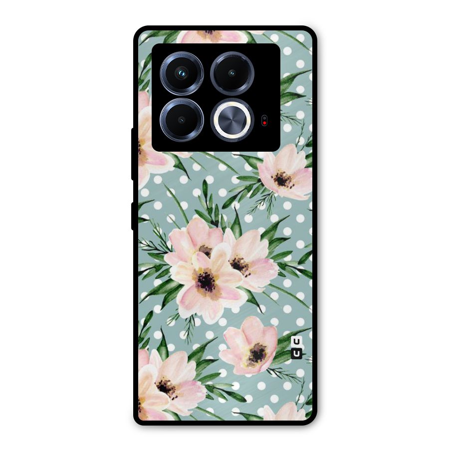 Polka Art Floral Metal Back Case for Infinix Note 40 5G
