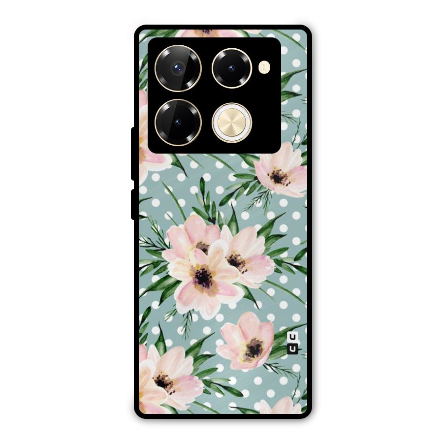 Polka Art Floral Metal Back Case for Infinix Note 40 Pro Plus