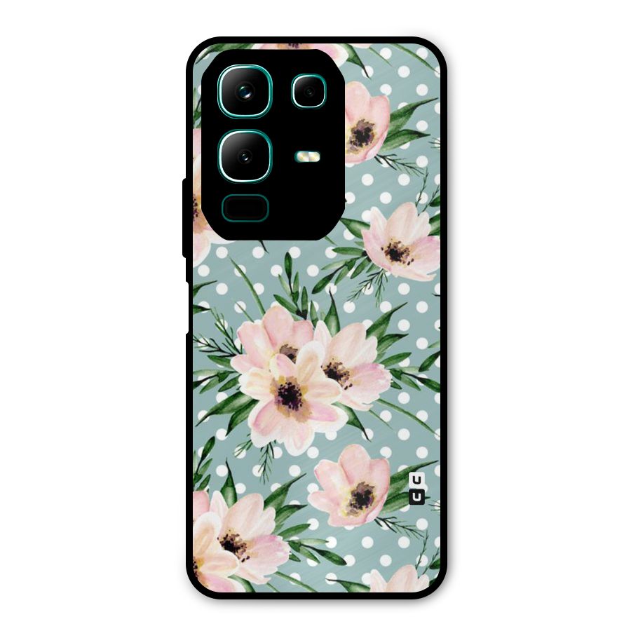 Polka Art Floral Metal Back Case for Infinix Note 50x