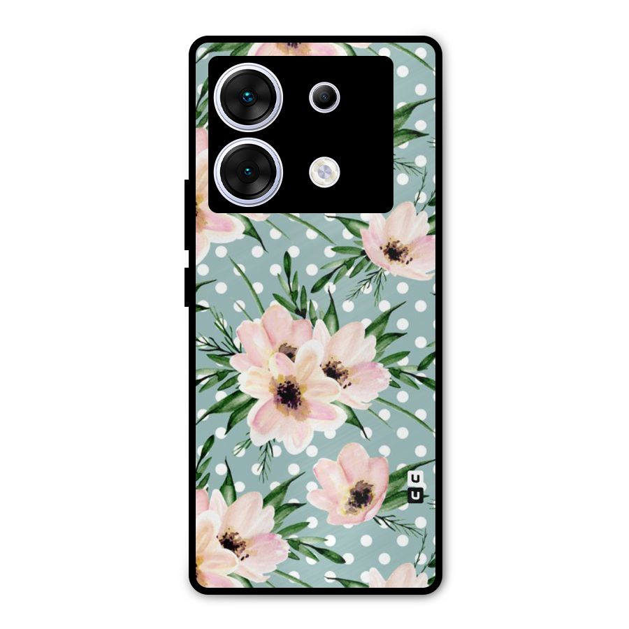 Polka Art Floral Metal Back Case for Infinix Zero 30 5G