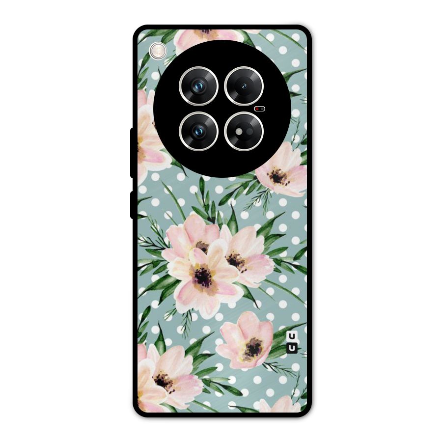 Polka Art Floral Metal Back Case for Infinix Zero 40 5G