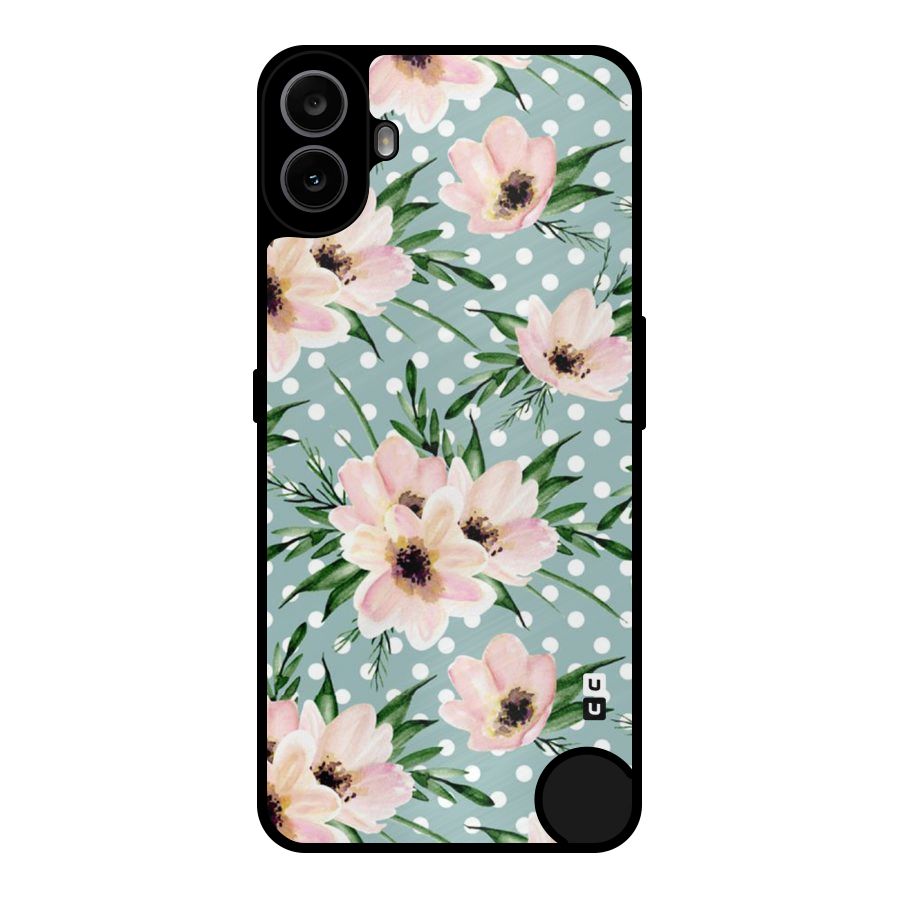 Polka Art Floral Metal Back Case for Nothing CMF Phone 1