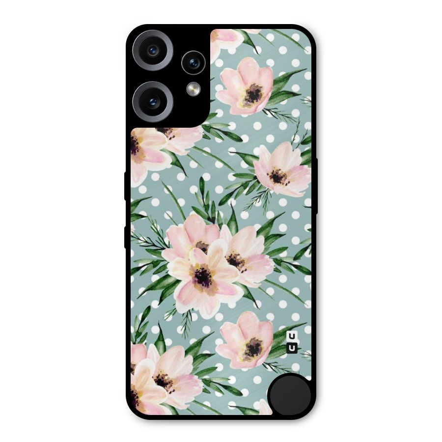 Polka Art Floral Metal Back Case for Nothing CMF Phone 2 Pro