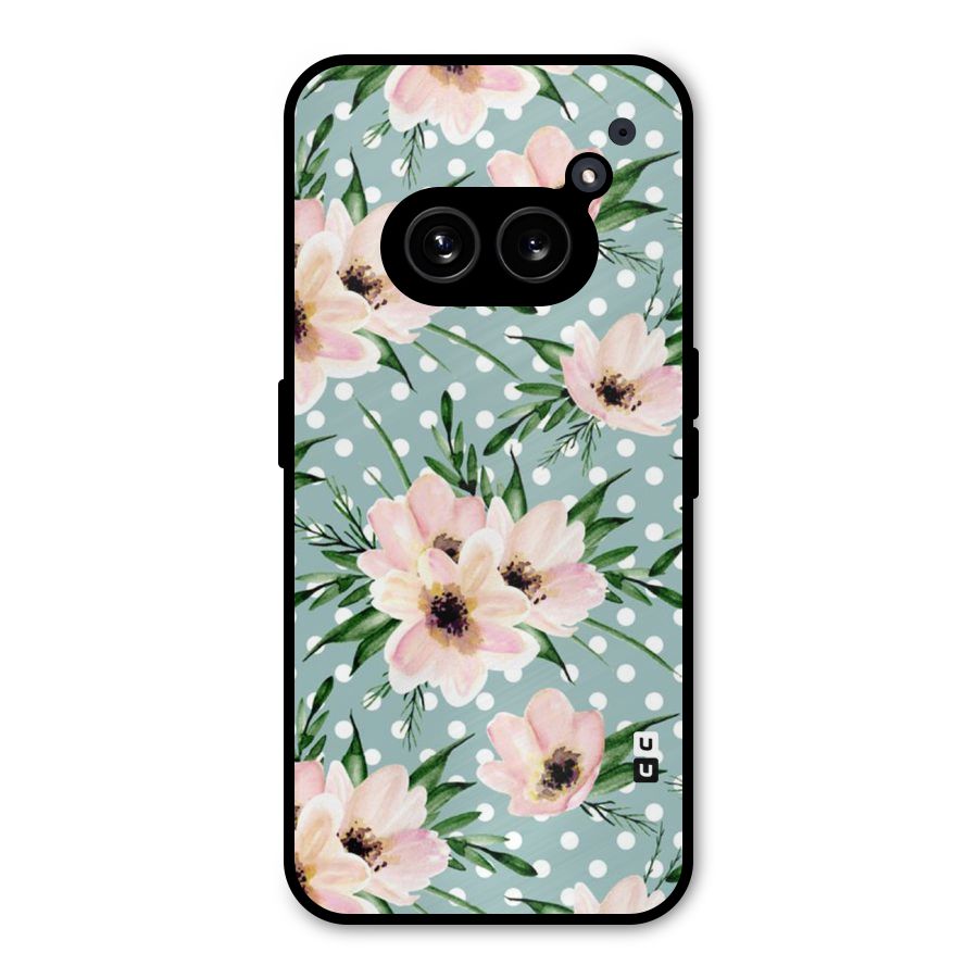 Polka Art Floral Metal Back Case for Nothing Phone 2a Plus