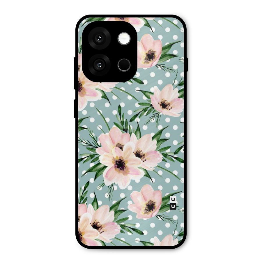 Polka Art Floral Metal Back Case for OnePlus 13s
