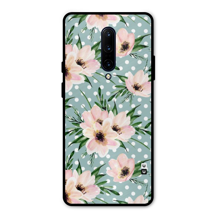 Polka Art Floral Metal Back Case for OnePlus 7 Pro