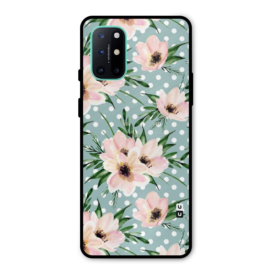 Polka Art Floral Metal Back Case for OnePlus 8T