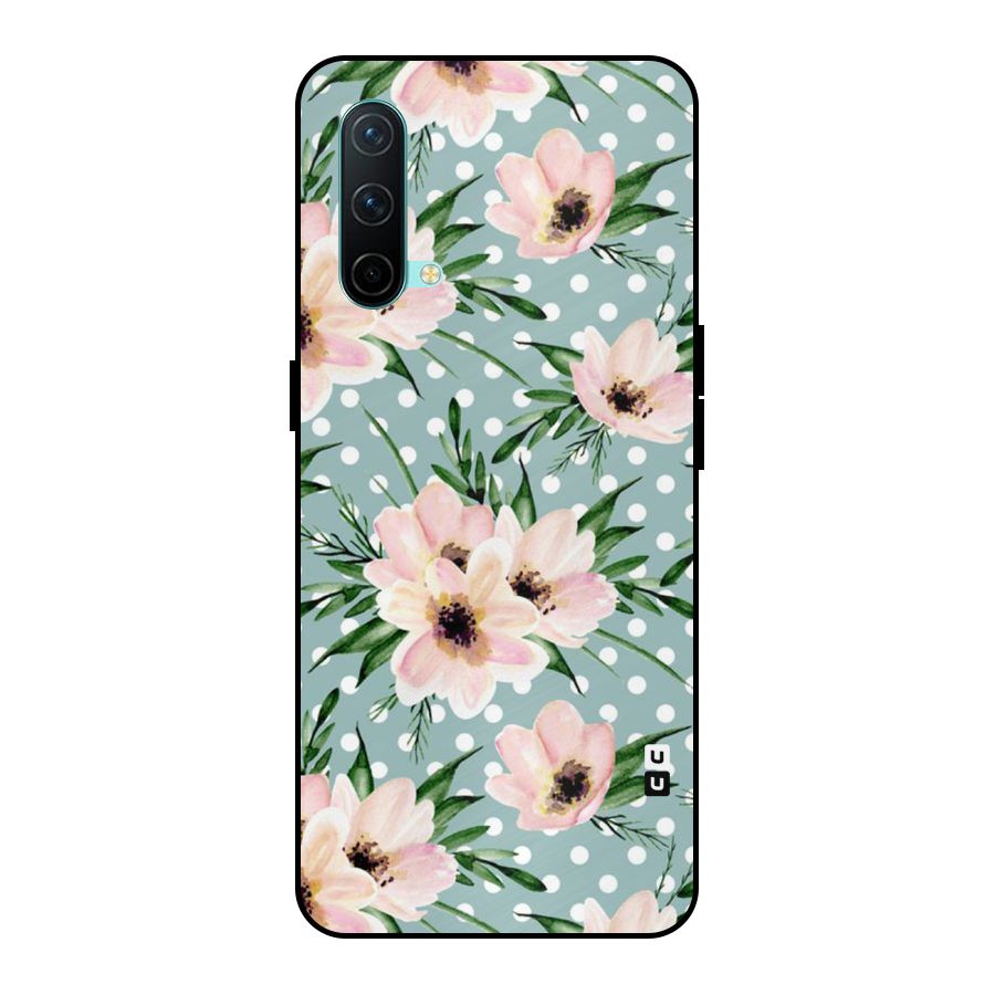 Polka Art Floral Metal Back Case for OnePlus Nord CE 5G
