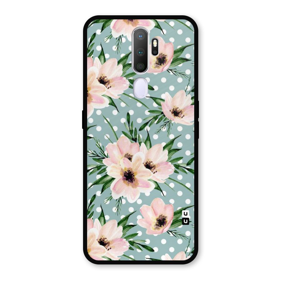 Polka Art Floral Metal Back Case for Oppo A9 (2020)