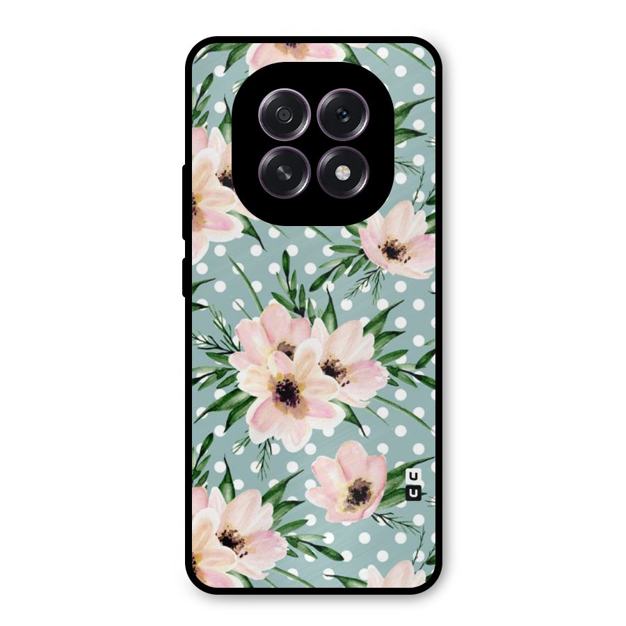 Polka Art Floral Metal Back Case for Oppo F29