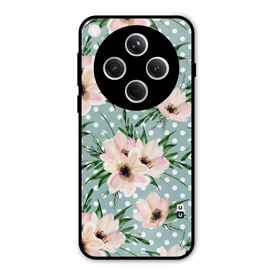 Polka Art Floral Metal Back Case for Oppo Find X8