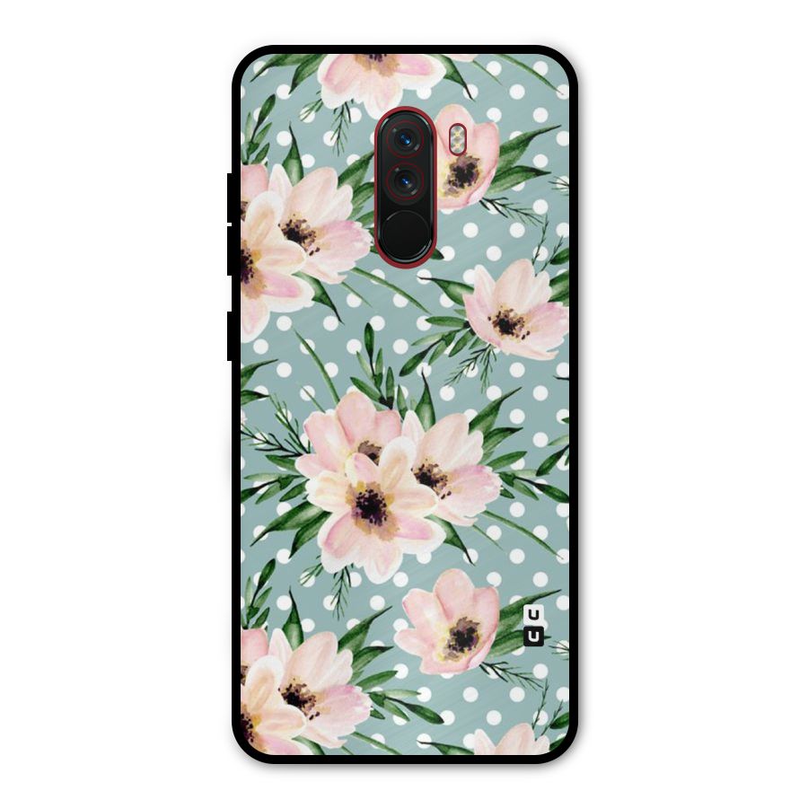 Polka Art Floral Metal Back Case for Poco F1