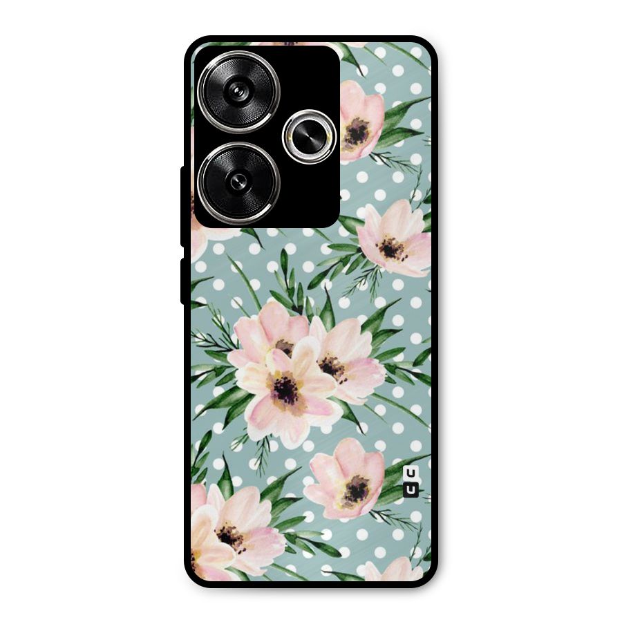 Polka Art Floral Metal Back Case for Poco F6