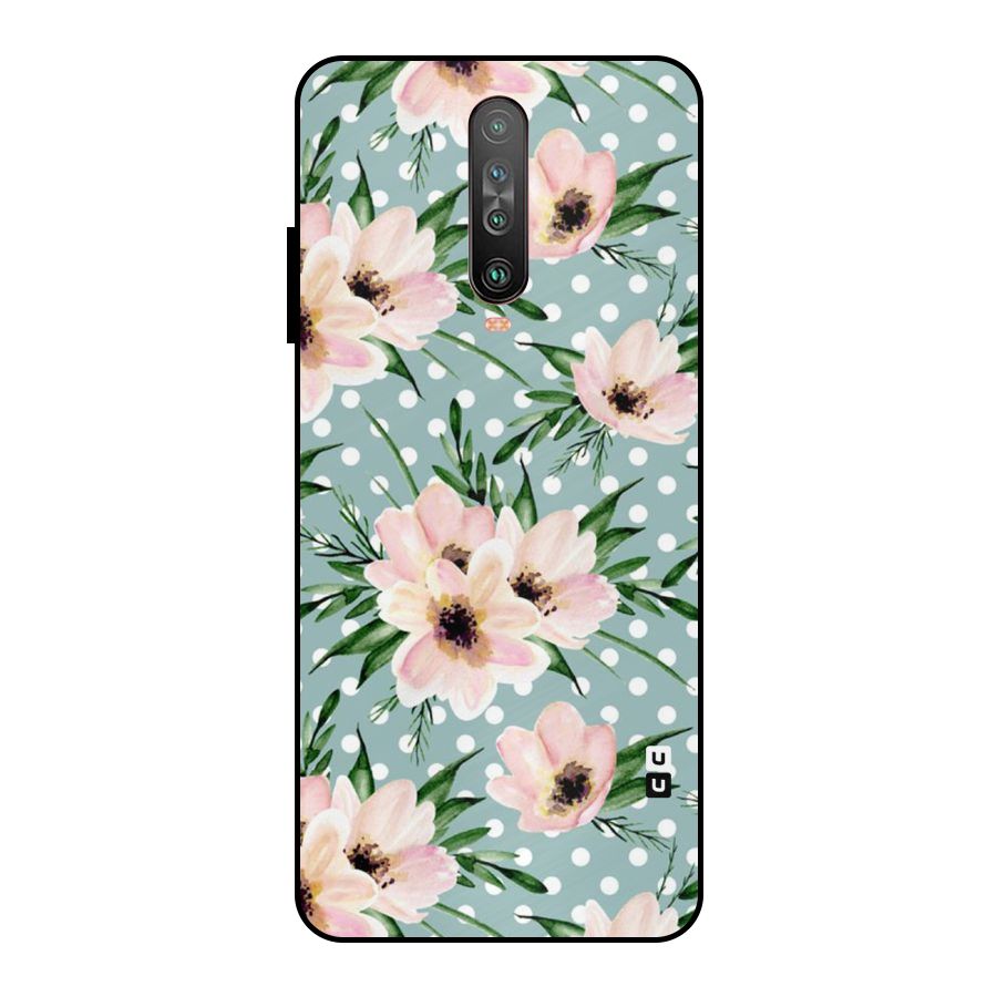 Polka Art Floral Metal Back Case for Poco X2