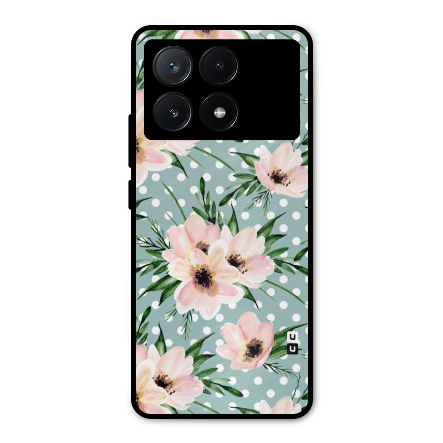 Polka Art Floral Metal Back Case for Poco X6 Pro