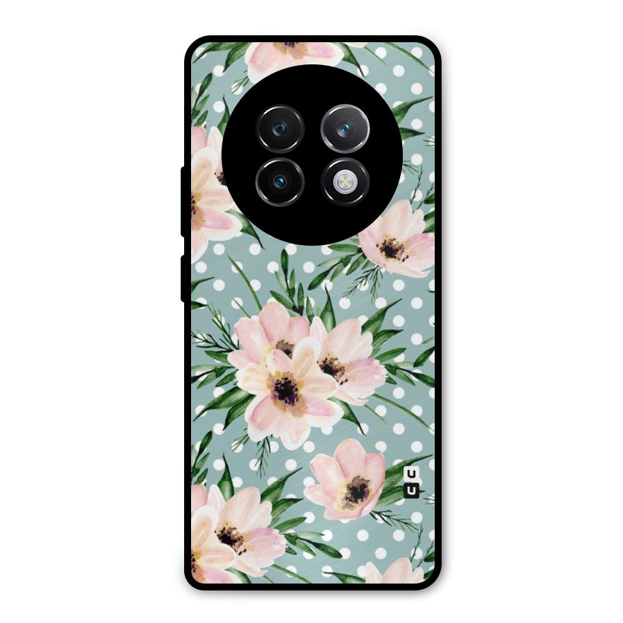 Polka Art Floral Metal Back Case for Realme 13 Plus