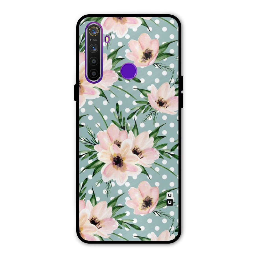 Polka Art Floral Metal Back Case for Realme Narzo 10