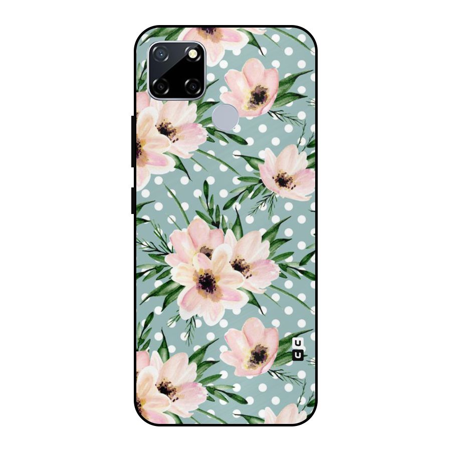 Polka Art Floral Metal Back Case for Realme Narzo 20