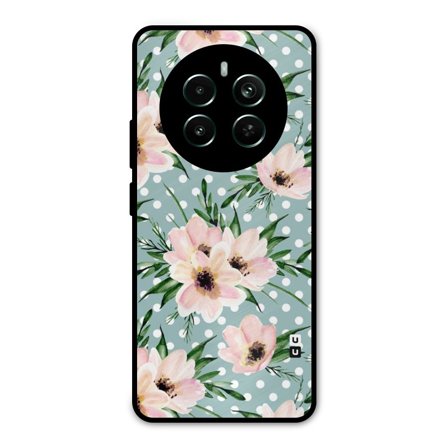Polka Art Floral Metal Back Case for Realme Narzo 70 Pro